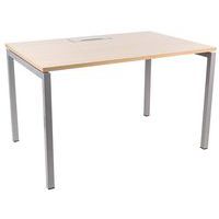 Scrivania dritta Misao - Gambe a U - Rovere/alluminio - Manutan Expert