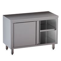 Tavolo armadiato inox AISI 304 - con ante scorrevoli