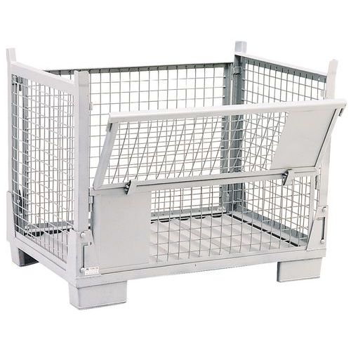 Cassa-pallet pieghevole - A griglia - Con ripiano scrittoio Cassa-pallet pieghevole - A griglia - Con ripiano scrittoio