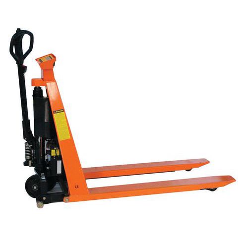 Transpallet elettrico sollevamento elevato con sistema di pesatura - Portata 1000 kg Transpallet elettrico sollevamento elevato con sistema di pesatura - Portata 1000 kg